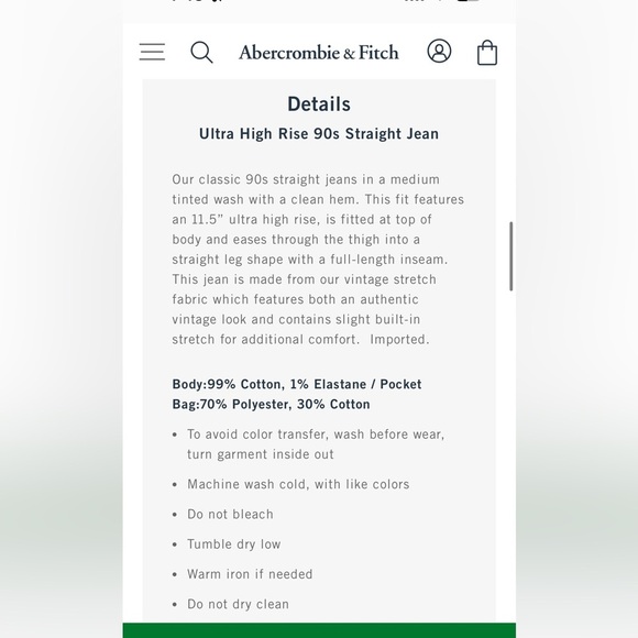 Abercrombie & Fitch Light Blue Straight Leg Jeans - Picture 10 of 11